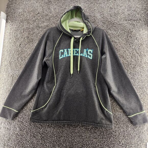 cabela's large gray green womens long sleeve hoodie sweatshirt - Picture 1 of 9